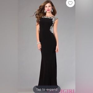 PROMGIRL • 2x black rhinestone formal prom dress